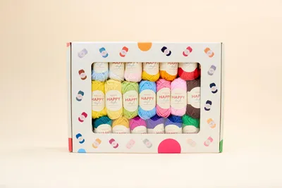 Garnkiste, 50 x 15 g Acryl-Doppelstrickgarn, bunte Farben