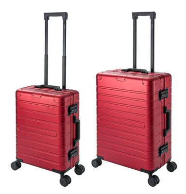 Image de Oslo | Lot de 2 | trolleys à 4 roulettes | coque rigide en aluminium | bagage à main + valise M