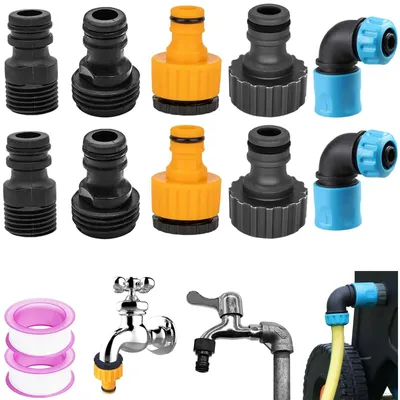 Produktbild von 10 Stück Gartenschlauchverbinder und Wasserhahnadapter