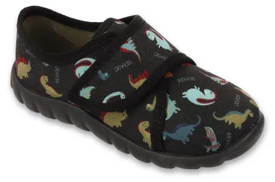Produktbild von Hausschuhe Befado FLEXI 457P015 barefoot DINO schwarz