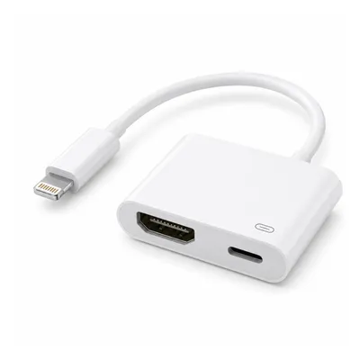 Produktbild von Lightning auf HDMI Adapter mit USB-C Ladeanschluss – 1080p Full HD 60Hz für iPhone, iPad, TV, Monitor & Beamer