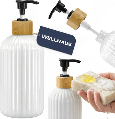 Produktbild von WELLHAUS Seifenspender/Shampooflasche 500ml, Weiß, Glänzend