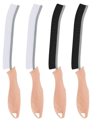 Image de Brosse de nettoyage – brosse pour joints, brosse de toilettes, brosse d'angle à poils durs, accessoire de ménage, salle de bains, cuisine, évier, joints (4, rose)