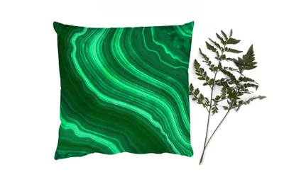 Produktbild von MuchoWow® Zierkissen Sofakissen Wohnzimmer Dekokissen 40x40 cm Achat - Grün - Edelsteine - Marmor - Foto Kissen - Schlafzimmer Dekoration