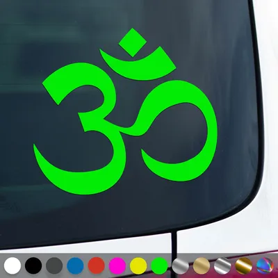 Produktbild von PantherPixel Om Aufkleber Ohm Buddhismus Meditation Yoga Sticker Auto Geschenkidee Farbe Neon-Grün