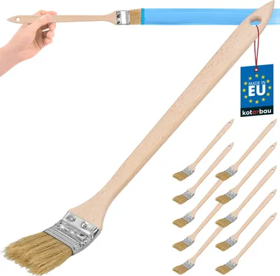 Produktbild von KOTARBAU® 10er Set Heizkörperpinsel 36 mm Winkelpinsel Lasurpinsel Lackierpinsel Malerpinsel Holzpinsel für Schwer Zugängliche Stellen