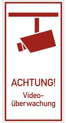 Produktbild von Dreifke® Schild ACHTUNG! Videoüberwachung, Alu, 200x400 mm