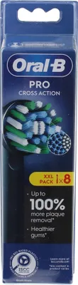Image de ORAL-B - Têtes de brosse de rechange Oral-B Cross Action Black Ref XF 8CT - 8006540893388