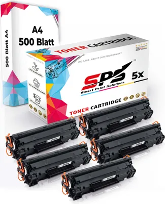 Produktbild von Druckerpapier A4 + 5x Multipack Set Kompatibel für HP LaserJet Pro MFP M 125 a (CF283A/83A) Toner Schwarz