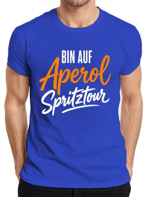 Obrázek produktu pro Tričko s motivem Aperol Spritz, ideální na letní party, koktejly, dámské a pánské, barva: modrá, velikost: L