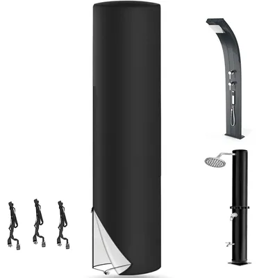 Productafbeelding van Zonneboiler afdekking, 230 x 67 cm, 420D, waterdicht, winddicht, UV-bescherming, zwarte afdekhoes