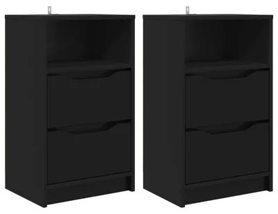 Imagen del producto de Mesas de noche 2 uds. Negro 40 x 30 x 67 cm