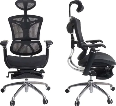 Zdjęcie produktu dla SIHOO krzesło biurowe do biurka, ergonomiczne, podnóżek z regulacją podparcia lędźwiowego ~ czarny