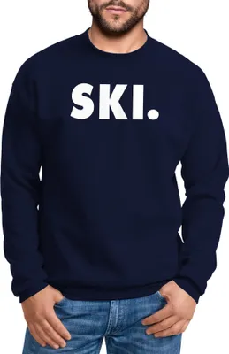 Produktbild von Sweatshirt Herren Ski Wintersport Wintersportler Ski-Fahrer Ski-Pullover Rundhals-Pullover Moonworks® navy XS