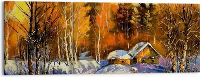 Produktbild von Bild auf Leinwand - Leinwandbild - Winter Wald Wiese - 150x50cm - Wand Bild - Wanddeko - Wandbilder - Leinwanddruck - Bilder - Kunstdruck - Wanddekoration - Leinwand bilder - Wandkunst - CA150x50-3535