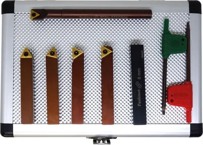 Produktbild von PAULIMOT Drehmeißel-Set mit Wendeplatten, 10 mm, inkl. Bohrstange Ø 8 mm