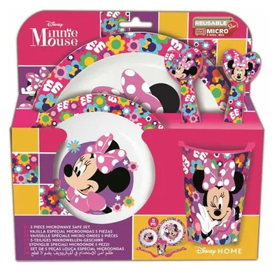 Produktbild von Stor Minnie Kräftiges Blumenmuster Micro Kinder-set 5 Stücke Rosa  Rosa One Size