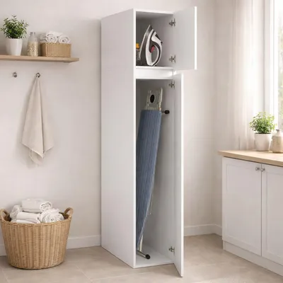 Immagine prodotto di Gilroy - Armadio Multiuso 2 Ante, 35x195h cm Bianco, 3 Ripiani Italy