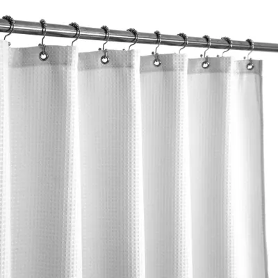 Obrázok produktu pre Omgoods – Luxusná záclona do sprchy s vaflovou textúrou – vodeodolná a umývateľná, 91 x 152 cm