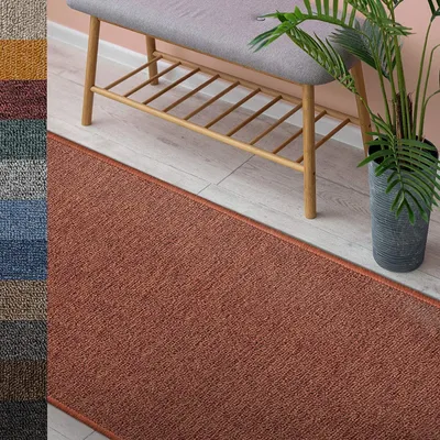Produktbild von Teppich London pflegeleichter flacher Schlingenflor Wohnteppich Terra 80x150 cm