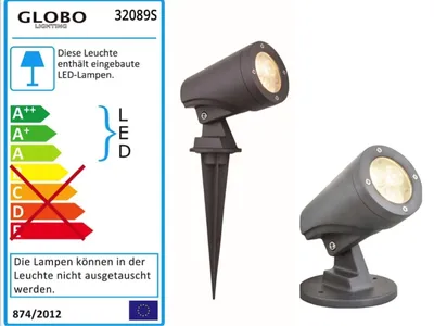 Produktbild von Globo Molly Außenleuchte Aluminium Druckguss Anthrazit, 1xLED; 32089S