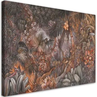 Produktbild von Leinwandbild tiefer dschungel 100x70 cm Feeby grau wandbild bereit zum aufhängen