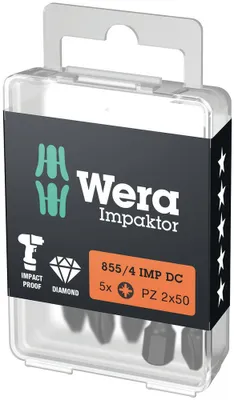Produktbild von Wera Bit Impaktor PZD3 Länge 50mm 6-kant 1/4 Zoll diamantbeschichtet 855 / 4 IMPDC DIN3126-D6,3 - 5057662001
