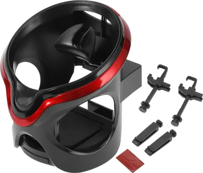 Image de 1 Pièce Pour La Plupart Des Véhicules Porte-Gobelet De Voiture Support De Boisson Pour Aération 105X98X100Mm Noir, Rouge Abs