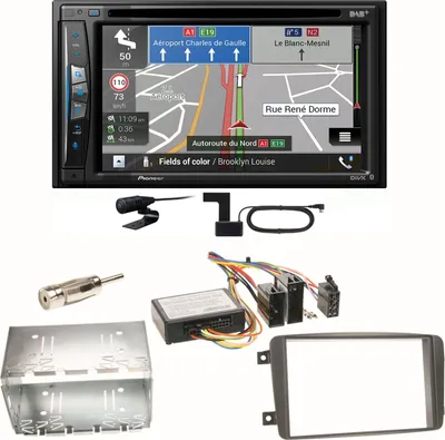 Produktbild von Pioneer AVIC-Z730DAB DAB+ USB Einbauset für Mercedes C-Klasse W203 CLK W208 W209