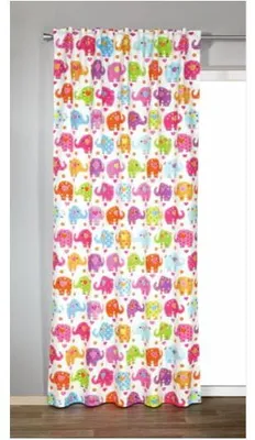 Produktbild von Fertigschal verdeckte Schlaufen "Elefant" - Größe (HxB): 245x135cm Farbe: Bunt