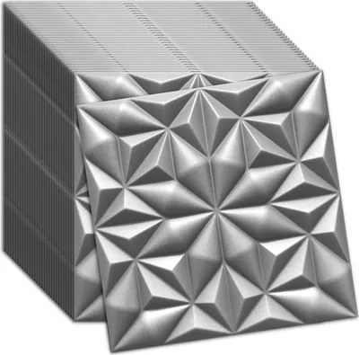 Produktbild von Verdico | 3D Wandpaneele Polystyrol - Grau - 50x50 Cm - 32 Stück - Deckenpaneele - 8 m2