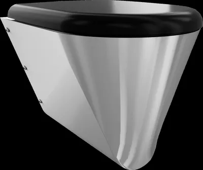 Produktbild von KWC T-WC, CAMPUS, Edelstahl, Wandhängend, 360x409x500 mm, Schwarzer Sitz