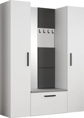 Produktbild von Masseno Garderobe-Set MODULO 160,6/204/40 cm Modern Garderobenschrank Weiß