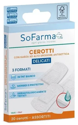 Immagine prodotto di Cerotto Delicato Assortiti 20 Pezzi Sofarmapiu'