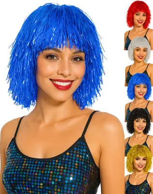 Produktbild von Lametta Perücke in verschiedenen Farben für Damen, Farbe:Blau