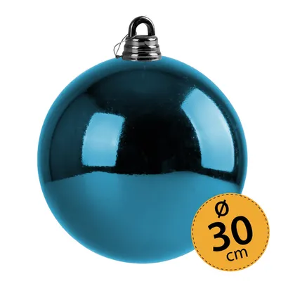 Produktbild von Christbaumkugel petrol Weihnachtskugel ⌀ 30 cm Baumschmuck Deko-Kugel glänzend