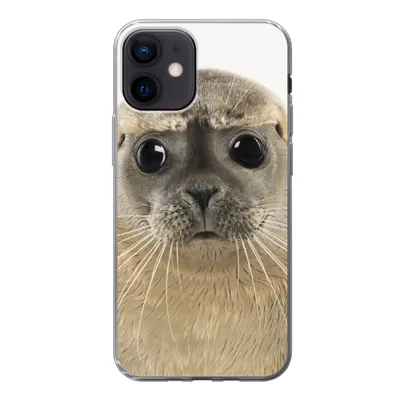 Produktbild von MuchoWow® Handyhülle Schutzhülle Hülle für iPhone 12 Jungen - Robbe - Kinder - Mädchen - Tiere Silikon Softcase Handy Hülle - Schutzhülle