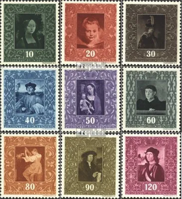 Produktbild von Briefmarken Liechtenstein 1949 Mi 268-276 (kompl.Ausg.) postfrisch Gemälde
