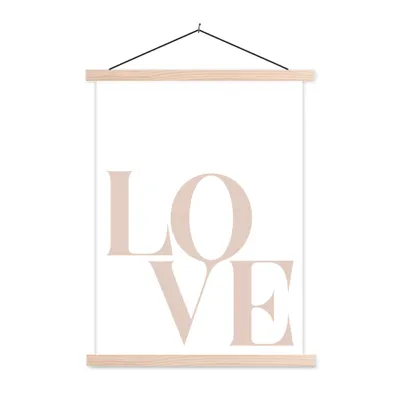 Produktbild von MuchoWow® Textilposter Text - Zitate - Liebe 120x160 cm mit holzfarbenen Rahmen - Plakatkarton