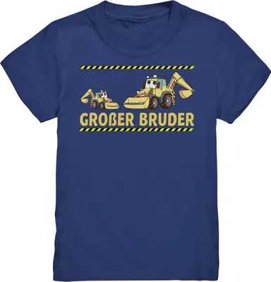 Produktbild von Bagger Großer Bruder T-Shirt – Indigo / 110/116 (5-6)