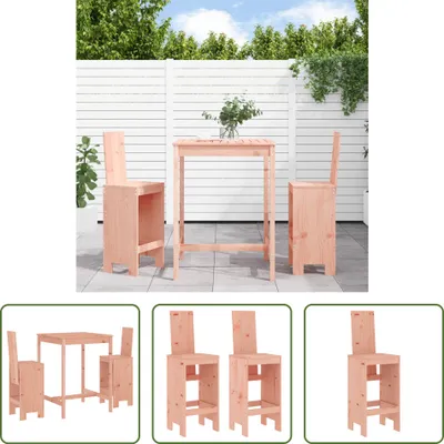 Produktbild von The Living Store 3-tlg. Gartenbar-Set Massivholz Douglasie