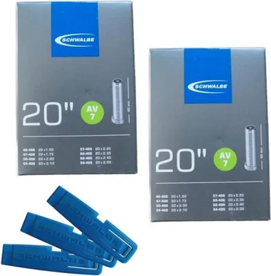 Image de Schwalbe 2 chambres à air AV7 20x1,50-2,50 + démonte-pneu