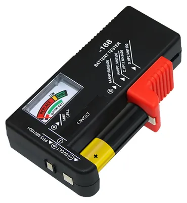 Batterietester für AAA, AA, C, 9V und Knopfzellen