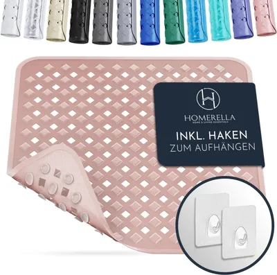 Imagen del producto de Alfombrilla antideslizante para ducha, 53x53 cm, color rosa