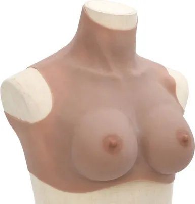 Obrázok produktu pre Silikónové falošné prsia, svetlohnedé, košíky D