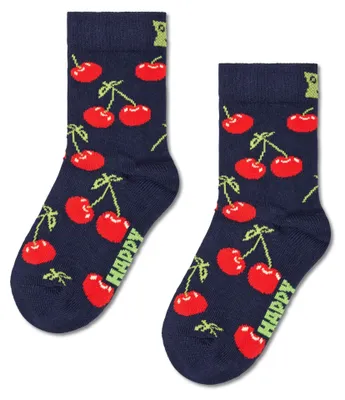 Image de Happy Socks, chaussettes motif cerises, colorées et ludiques, pour enfants, couleur bleue (taille 2-)