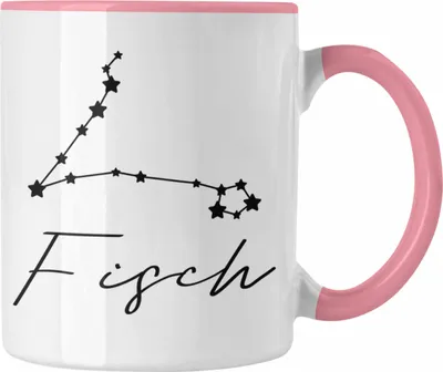 Produktbild von Trendation - Fisch Sternzeichen Tasse Geschenk Horoskop Tierkreiszeichen (Rosa)