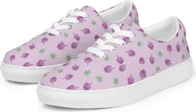 Produktbild von Mr. & Mrs. Panda Sportschuhe Wein Trauben Größe 44 - Violett - Geschenk, Sneaker Damen, Weintrauben, Damenschuhe, Halbschuhe, Muster, Stoffschuhe, Damensneaker, Weinreben