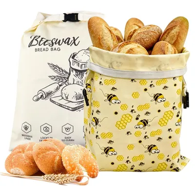 Produktbild von Solidchoice – Set aus 2 Leinentüten für Brot mit Kordelzug