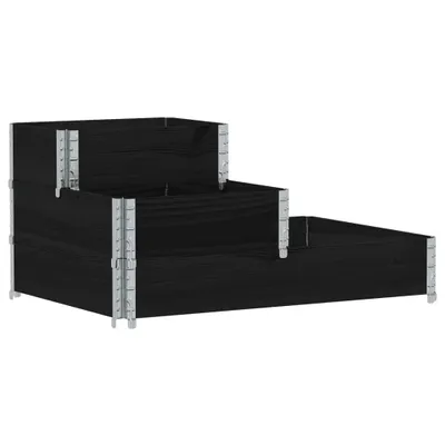 Obrázek produktu pro vidaXL Paletový horní rám 3násobný černý 120x80 cm z masivního dřeva